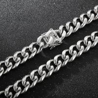 Hip-hop Retro Solid Color Titanium Steel Chain Men's Bracelets Necklace main image 5
