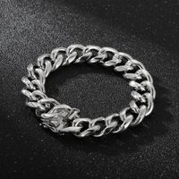 Hip-hop Retro Solid Color Titanium Steel Chain Men's Bracelets Necklace main image 4
