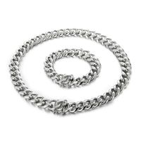 Hip-hop Retro Solid Color Titanium Steel Chain Men's Bracelets Necklace main image 2