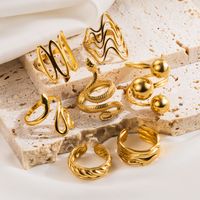 Modern Style Simple Style Snake Stainless Steel Rings main image 5