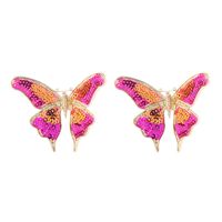 1 Paire Élégant Luxueux Papillon Placage Alliage Plaqué Or Boucles D'oreilles main image 2