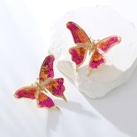 1 Pair Elegant Luxurious Butterfly Plating Alloy Gold Plated Ear Studs main image 1