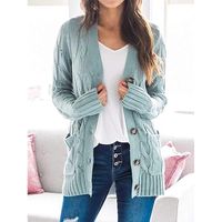 Women's Cardigan Long Sleeve Sweaters & Cardigans Casual Simple Style Solid Color main image 4