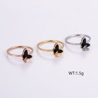 Elegant Funny Butterfly Stainless Steel Plating 18k Gold Plated Rose Gold Plated Rings main image 8