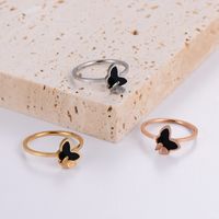 Elegant Funny Butterfly Stainless Steel Plating 18k Gold Plated Rose Gold Plated Rings main image 5