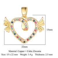 Streetwear Heart Shape Lock Copper Plating Inlay Zircon 18k Gold Plated Charms Jewelry Accessories sku image 2