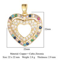 Streetwear Heart Shape Lock Copper Plating Inlay Zircon 18k Gold Plated Charms Jewelry Accessories sku image 24