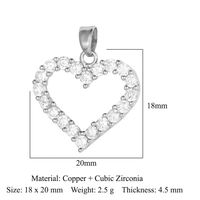 Streetwear Heart Shape Lock Copper Plating Inlay Zircon 18k Gold Plated Charms Jewelry Accessories sku image 3
