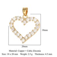 Streetwear Heart Shape Lock Copper Plating Inlay Zircon 18k Gold Plated Charms Jewelry Accessories sku image 4