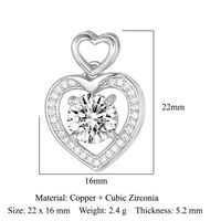 Streetwear Heart Shape Lock Copper Plating Inlay Zircon 18k Gold Plated Charms Jewelry Accessories sku image 5