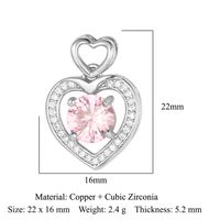 Streetwear Heart Shape Lock Copper Plating Inlay Zircon 18k Gold Plated Charms Jewelry Accessories sku image 6