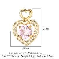 Streetwear Heart Shape Lock Copper Plating Inlay Zircon 18k Gold Plated Charms Jewelry Accessories sku image 8