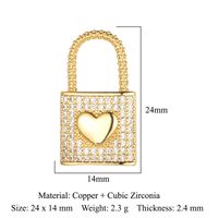 Streetwear Heart Shape Lock Copper Plating Inlay Zircon 18k Gold Plated Charms Jewelry Accessories sku image 16
