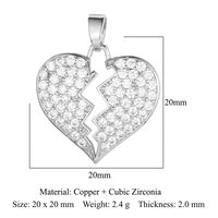 Streetwear Heart Shape Lock Copper Plating Inlay Zircon 18k Gold Plated Charms Jewelry Accessories sku image 17
