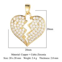 Streetwear Heart Shape Lock Copper Plating Inlay Zircon 18k Gold Plated Charms Jewelry Accessories sku image 18