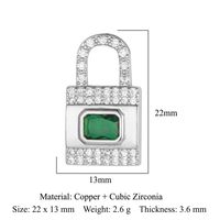 Streetwear Heart Shape Lock Copper Plating Inlay Zircon 18k Gold Plated Charms Jewelry Accessories sku image 19