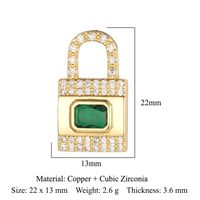 Streetwear Heart Shape Lock Copper Plating Inlay Zircon 18k Gold Plated Charms Jewelry Accessories sku image 20