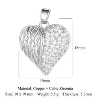 Streetwear Heart Shape Lock Copper Plating Inlay Zircon 18k Gold Plated Charms Jewelry Accessories sku image 9