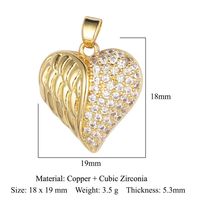 Streetwear Heart Shape Lock Copper Plating Inlay Zircon 18k Gold Plated Charms Jewelry Accessories sku image 10