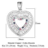 Streetwear Heart Shape Lock Copper Plating Inlay Zircon 18k Gold Plated Charms Jewelry Accessories sku image 25