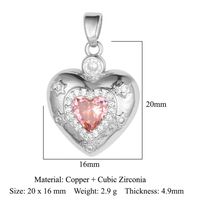 Streetwear Heart Shape Lock Copper Plating Inlay Zircon 18k Gold Plated Charms Jewelry Accessories sku image 11