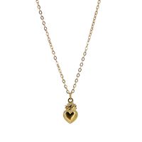 304 Stainless Steel 18K Gold Plated Retro Plating Heart Shape Solid Color None Pendant Necklace main image 3