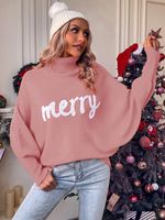 Women's Sweater Long Sleeve Sweaters & Cardigans Simple Style Letter sku image 2