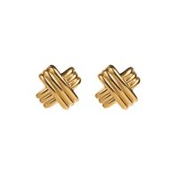1 Pair Simple Style Geometric Plating Alloy Ear Studs main image 5
