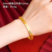 1 Piece Retro Solid Color Copper Plating Gold Plated Bangle sku image 48