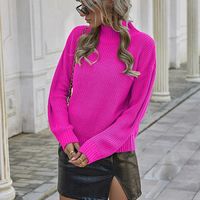 Women's Sweater Long Sleeve Sweaters & Cardigans Streetwear Solid Color main image 5