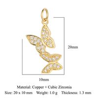 Streetwear Bee Dragonfly Butterfly Copper Plating Inlay Zircon 18k Gold Plated Charms Jewelry Accessories main image 5