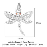 Streetwear Bee Dragonfly Butterfly Copper Plating Inlay Zircon 18k Gold Plated Charms Jewelry Accessories main image 4