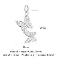 Streetwear Bee Dragonfly Butterfly Copper Plating Inlay Zircon 18k Gold Plated Charms Jewelry Accessories sku image 7