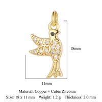 Streetwear Bee Dragonfly Butterfly Copper Plating Inlay Zircon 18k Gold Plated Charms Jewelry Accessories sku image 2