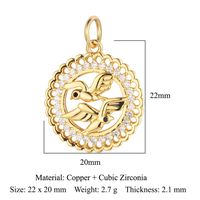 Streetwear Bee Dragonfly Butterfly Copper Plating Inlay Zircon 18k Gold Plated Charms Jewelry Accessories sku image 16