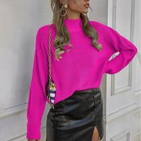 Women's Sweater Long Sleeve Sweaters & Cardigans Streetwear Solid Color main image 2