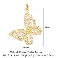Streetwear Bee Dragonfly Butterfly Copper Plating Inlay Zircon 18k Gold Plated Charms Jewelry Accessories sku image 26