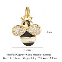 Streetwear Bee Dragonfly Butterfly Copper Plating Inlay Zircon 18k Gold Plated Charms Jewelry Accessories sku image 14