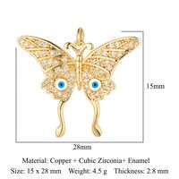 Streetwear Bee Dragonfly Butterfly Copper Plating Inlay Zircon 18k Gold Plated Charms Jewelry Accessories sku image 23