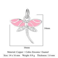 Streetwear Bee Dragonfly Butterfly Copper Plating Inlay Zircon 18k Gold Plated Charms Jewelry Accessories sku image 5