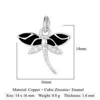 Streetwear Bee Dragonfly Butterfly Copper Plating Inlay Zircon 18k Gold Plated Charms Jewelry Accessories sku image 6