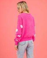 Women's Sweater Long Sleeve Sweaters & Cardigans Jacquard Streetwear Heart Shape main image 4