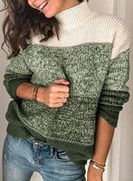 Women's Sweater Long Sleeve Sweaters & Cardigans Rib-knit Casual Simple Style Color Block sku image 1