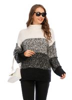 Women's Sweater Long Sleeve Sweaters & Cardigans Rib-knit Casual Simple Style Color Block main image 5