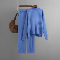 Daily Women's Casual Simple Style Solid Color Core Spun Yarn Viscose Fiber Pants Sets Pants Sets sku image 5