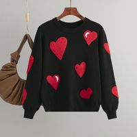 Women's Sweater Long Sleeve Sweaters & Cardigans Casual Simple Style Heart Shape main image 2