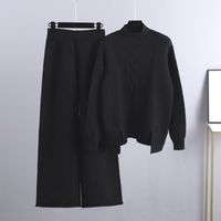 Daily Women's Casual Solid Color Argyle Angola Pants Sets Pants Sets sku image 3