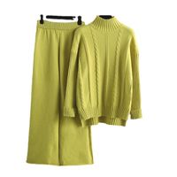 Täglich Frau Lässig Einfacher Stil Einfarbig Angola Viskose Faser Hosen-sets Hosen-sets main image 5