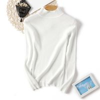 Women's Knitwear Long Sleeve Sweaters & Cardigans Rib-knit Simple Style Solid Color main image 4