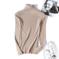 Women's Knitwear Long Sleeve Sweaters & Cardigans Rib-knit Simple Style Solid Color main image 2